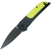 Finch DF022 Devil's Finger Black Stonewash Linerlock Knife Black/Neon Green G10 Handles
