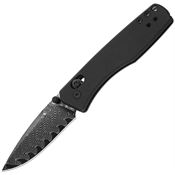 Kizer V3774A2 Aegis Black Matte Damascus Drop Point Clutch Lock Knife Black G10 Handles