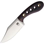 Cobratec PBWMC Satin Pocket Bowie Fixed Blade Knife Black/Red Micarta Handles