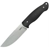 Kubey 268A Eskoria StoneWash SandVik Drop Point Fixed Blade Knife Black G10 Handles