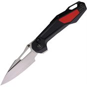 Ketuo M075 Satin SandVik Griffin Linerlock Knife Black/Red G10 Handles