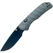 Vosteed A1610 Marten Blue Drop Point Top Linerlock Knife Gray Handles