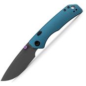 Vosteed A1612 Marten 330 Drop Point Top Linerlock Knife Blue Handles