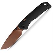 Vosteed A1613 Marten 330 Drop Point Top Linerlock Knife Black Handles