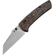 Kansept 1015V3 Main Street Stonewash Wharncliffe Crossbar Lock Knife Carbon Fiber Handles