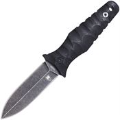 Cobratec CLDNSBS Claymore Dagger Black Stonewash Double Edge Fixed Blade Knife Black G10 Handles