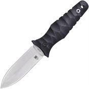 Cobratec CLDNSSS Claymore Dagger Stonewash Double Edge Fixed Blade Knife Black G10 Handles