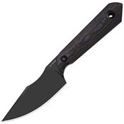 Kizer 1040S9 Mini Harpoon Black DLC Bohler Fixed Blade Knife Purple Haze Fat Carbon Fiber Handles