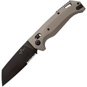 Bear & Son AC2200ALDEBSR Auto Katakt III Part Serrated Slide Lock Knife Dark Eath Handles