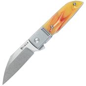 Finch GS530 Geneva Spur Two-Tone Framelock Knife Cream Resin Handles