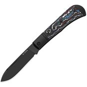 Kizer 3760A1 Trestle D Slip Joint Black DLC Drop Point Knife Red/Black/Blue/White Carbon Fiber Handles