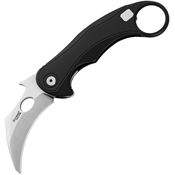 LionSTEEL TLE2ABS LEone Stonewash Bohler Karambit Mid Framelock Knife Black Aluminum Handles