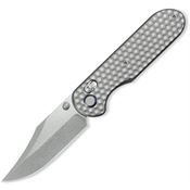GEO 2401A Ethereal Cutter Axis Stonewash Lock Knife Grey Titanium Handles