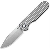GEO 2402A Ethereal Cutter Axis Stonewash Lock Knife Grey Titanium Handles