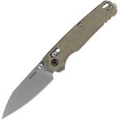Kershaw 6105OLMC Bel Air Stonewash MagnaCut DuraLock Knife Green Micarta Handles