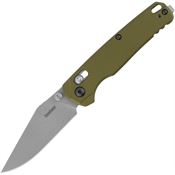 Kershaw 6106OL Bel Air Stonewash MagnaCut Clip Point DuraLock Knife Olive Aluminum Handles