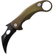 LionSTEEL TLE2AGB LEone Black PVD Bohler Karambit Mid Framelock Knife Green Aluminum
