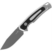 Kershaw 7106RAW Auto Launch 21 Gray PVD Drop Point Button Lock Knife RAW Aluminum/Black G10 Handles