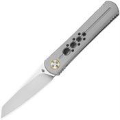 Kizer 34992A1 Feist 2 Stonewash Bohler Tanto Framelock Knife Grey Titanium Handles