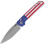 Kershaw 7038USA Auto Launch Stonewash MagnaCut Spear Point Button Lock Knife USA Aluminum Handles