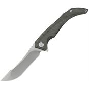 Kubey 387B Cyrus Bead Blast Skinner Framelock Knife Flame Titanium Handles