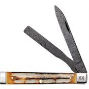 Case XX 27234 Damascus Baby Doc Knife Burnt Bone Handle