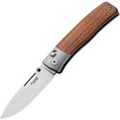 LionSTEEL TNN2ST Nini 2 Satin Bohler Drop Point Crossbar Lock Knife Santos Wood Handles