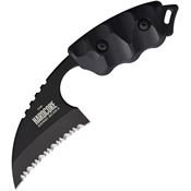 Hardcore Hardware Australia LFK01S LFK-01 Gen 2 Black Teflon Serrated Fixed Blade Knife Black Handles