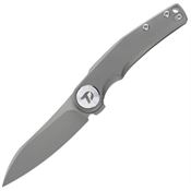 Dreamtech 9618G Bead Blast Framelock Knife Gray Titanium Handles