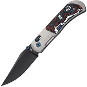 Kizer 4761A3 Tycho Black DLC Clip Point Clutch Lock Knife Grey Titanium Handles Nebula Fat Carbon Fiber