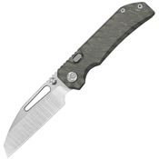 Kubey 435B Venom Top Satin Sheepsfoot Linerlock Knife Flame Titanium Handles