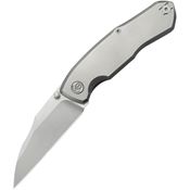 Kubey 459A Mantra Bead Blast Bohler Wharncliffe Framelock Knife Gray Sandblast Titanium Handles