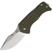Main Street 015 Lombard Tumbled Drop Point Lockback Knife OD Green G10 Handles