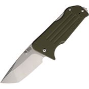 Main Street 008 Broadway Tumbled Tanto Lockback Knife OD Green G10 Handles