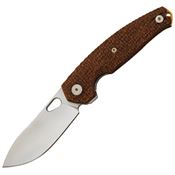 GiantMouse 12986 Ace Jagt Stonewash Elmax Linerlock Knife Brown Burlap Micarta Handles