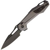Ketuo M069 Bronze Titanium Bohler Griffin Linerlock Knife GreyTitanium Handles Carbon Fiber Inlay