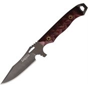 Dawson 83823 Smuggler Midnight Fixed Blade Knife Black/Red G10 Handles