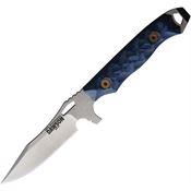 Dawson 94777 Smuggler Satin Fixed Blade Knife Black/Blue G10 Handles