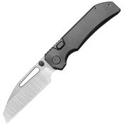 Kubey 435C Venom Top Satin Sheepsfoot Linerlock Knife Black DLC Titanium Handles