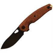 GiantMouse 12993 Ace Jagt Black PVD Elmax Linerlock Knife Brown Burlap Handles