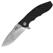 Zero Tolerance 0562CF20CV Hinderer Slicer Two-Tone Framelock Knife Carbon Fiber Handles