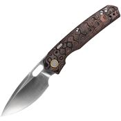 Vosteed A2207 Psyop Satin Top Linerlock Knife Copper Fat Carbon Fiber Handles