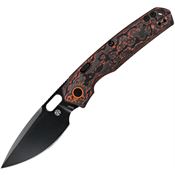 Vosteed A2209 Psyop Black Stonewash Top Linerlock Knife Mars Carbon Fiber Handles
