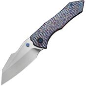 WE 240105 High-Fin XL Satin Tanto Framelock Knife Flame Handles