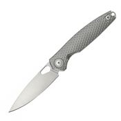 GiantMouse 12153 ACE REO Satin MagnaCut Framelock Knife Grey Titanium Handles