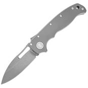 Demko 19285 AD20.5 Stonewash Shark Lock Knife Smooth Titanium Handles