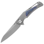 Dreamtech 3386Z Bead Blast Tanto Framelock Knife Gray Titanium/Zirconium Handles