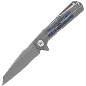 Dreamtech 3403Z Bead Blast Tanto Framelock Knife Titanium Zirconium Handles