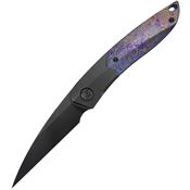 Kubey 406C Spike Black DLC Bohler Wharncliffe Framelock Knife Black DLC Titanium Zircuti Handles