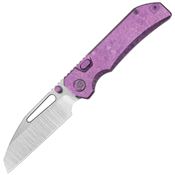 Kubey 435D Venom Top Satin Sheepsfoot Linerlock Knife PurpleTitanium Handles